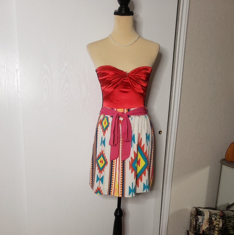 Multi color midi skirt